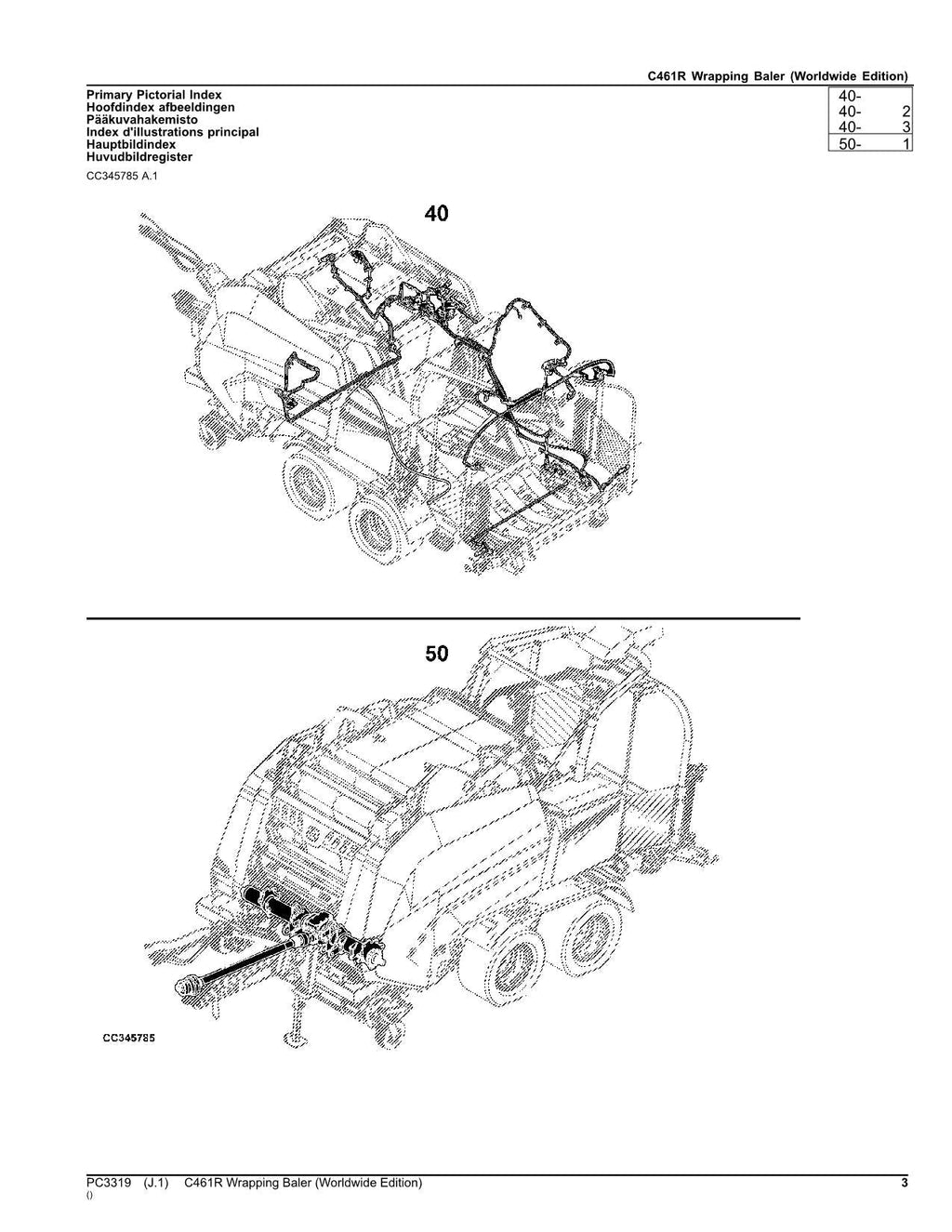 MANUAL DEL CATÁLOGO DE PIEZAS DE LA EMPACADORA ENVOLTORA JOHN DEERE C461R