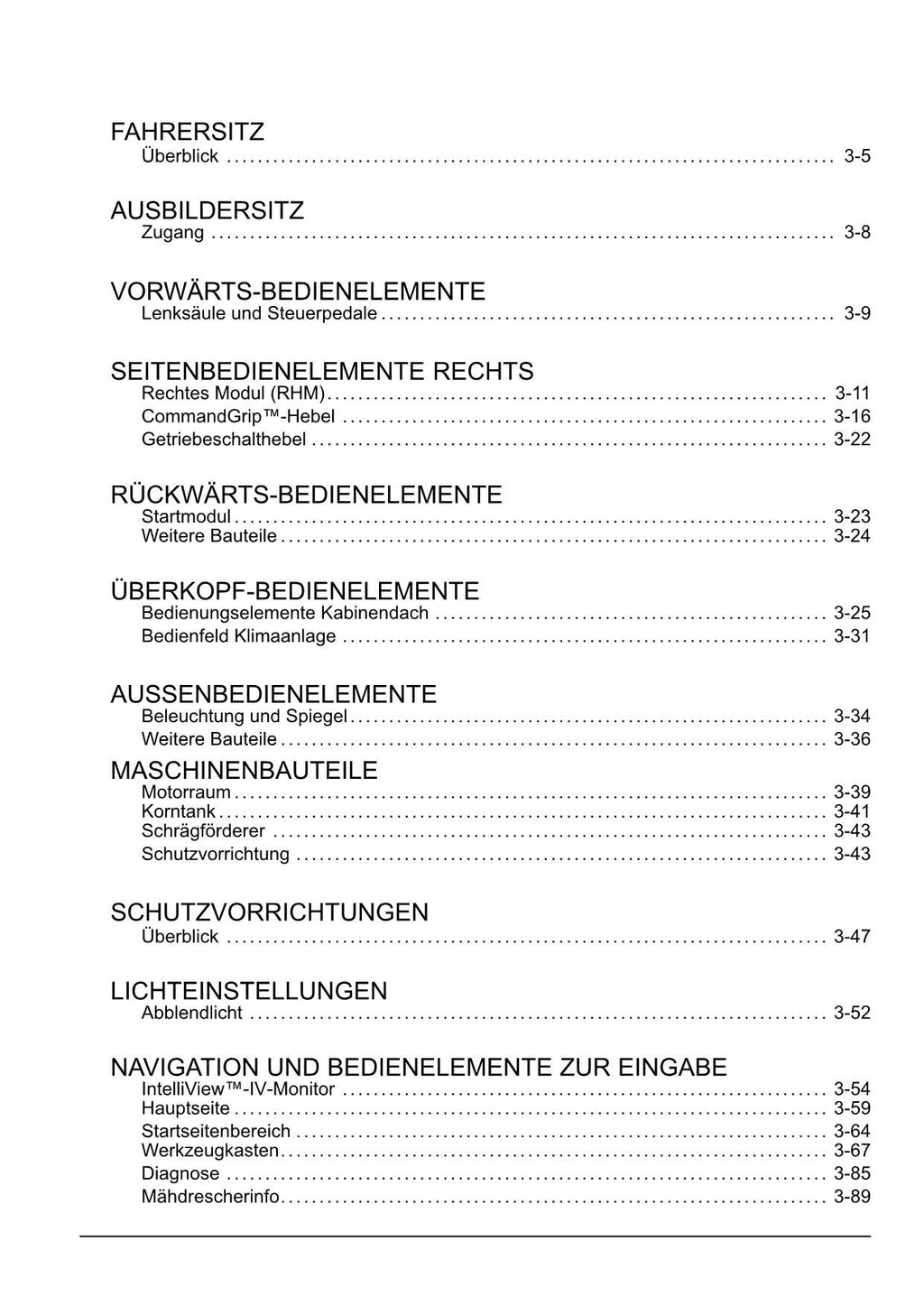 New Holland CX6 80 CX6 90 CX6 90 LATERALE Mähdrescher Betriebsanleitung Ab 1984
