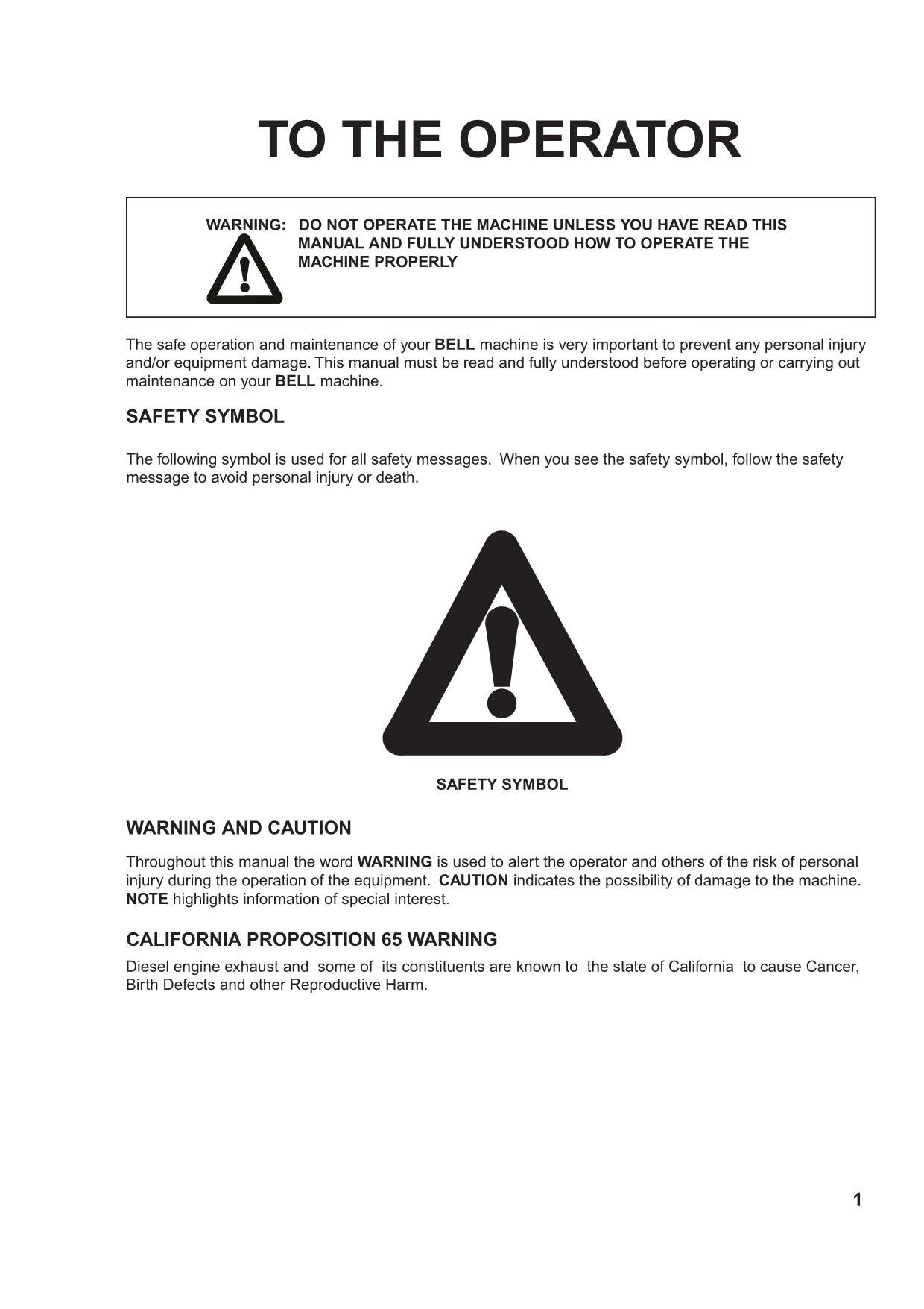 MANUAL DEL OPERADOR DE MANTENIMIENTO DEL CAMIÓN VOLQUETE JOHN DEERE BELL B40B N.° 3