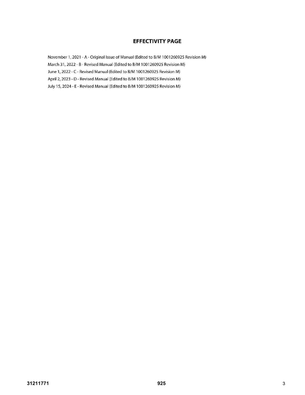 JLG 925 Telehandler Parts Catalog Manual 31211771
