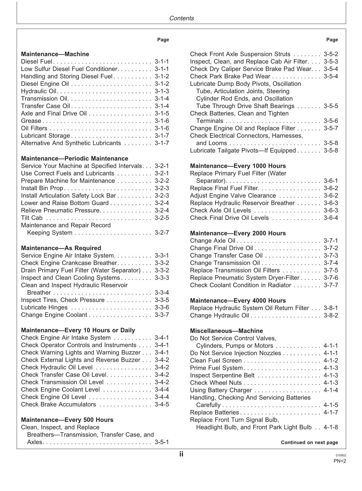 HITACHI AH250 AH300D DUMP TRUCK MAINTENANCE OPERATORS MANUAL