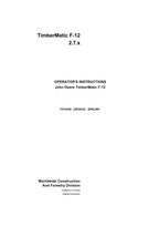 Manual del operador del autocargador John Deere Timbermatic F-09 1010E 1110E 1210E 1510E