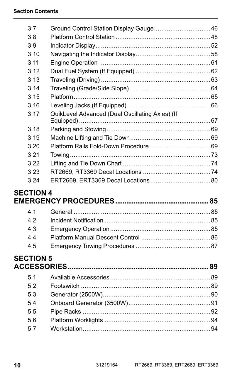 Manual del operador del elevador de tijera JLG ERT2669 ERT3369 RT2669 RT3369 31219164