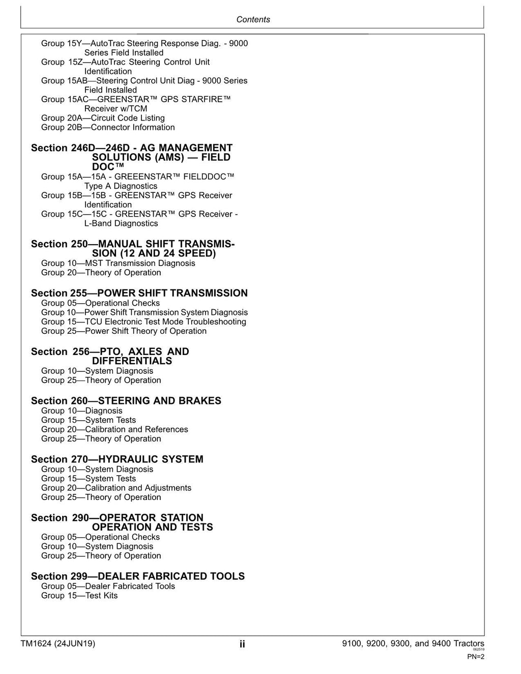 MANUAL DE PRUEBA DE OPERACIÓN DEL TRACTOR JOHN DEERE 9100 9200 9300 9400 TM1624