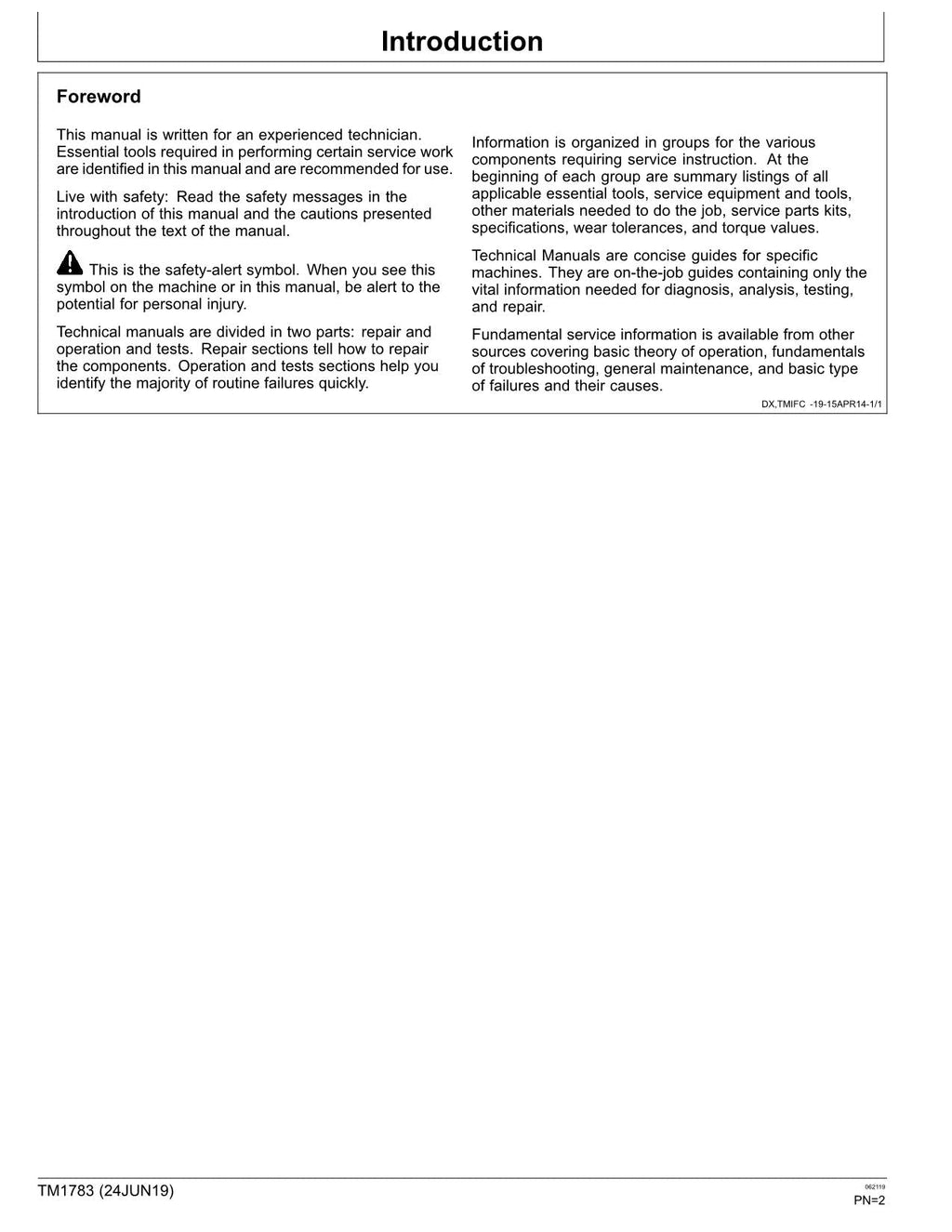 JOHN DEERE 9300T 9400T TRACTOR OPERATION TEST MANUAL TM1783
