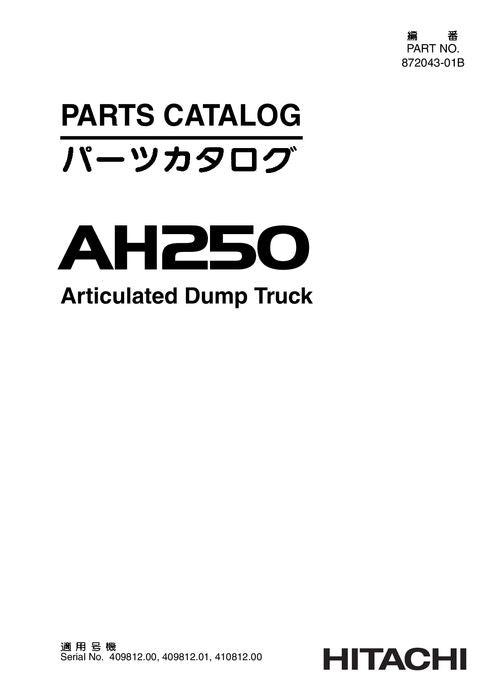HITACHI AH250 DUMP TRUCK PARTS CATALOG MANUAL