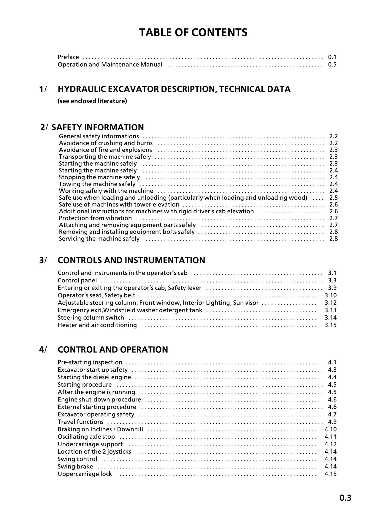 Liebherr A308 Excavator  Operators manual