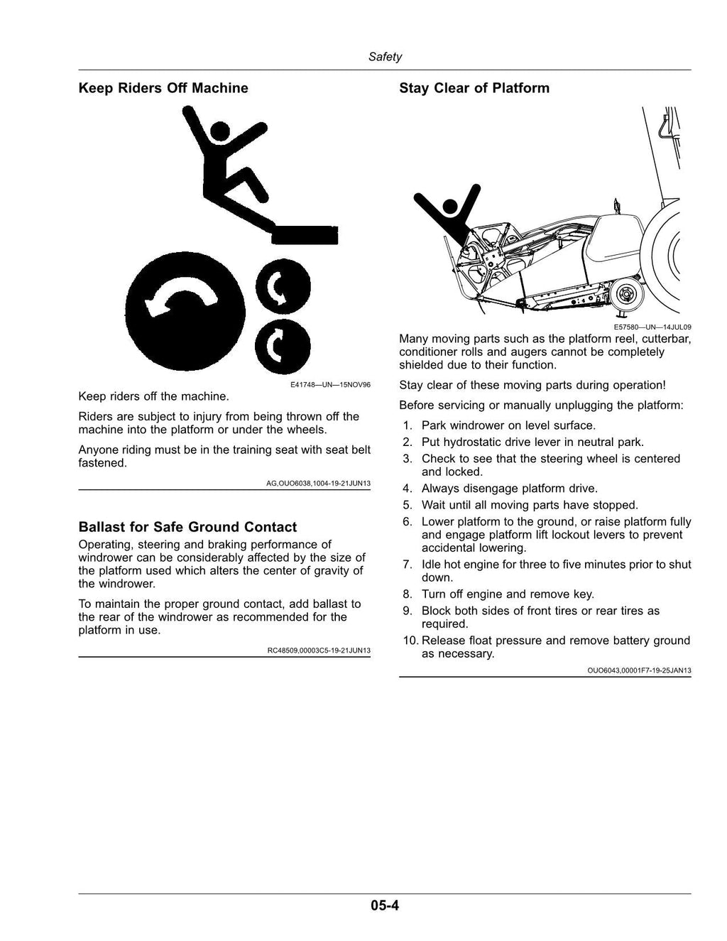 MANUAL DEL OPERADOR DE LA HILERADORA JOHN DEERE W150 N.° 1