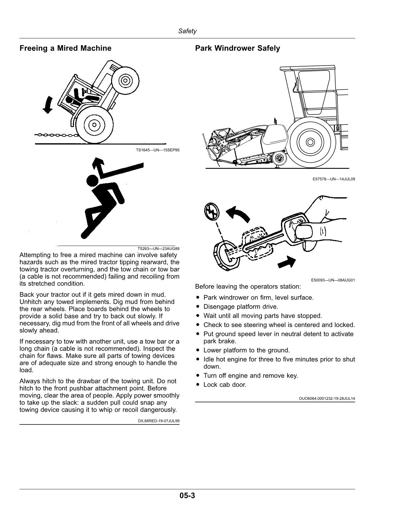 MANUAL DEL OPERADOR DE LA HILERADORA JOHN DEERE W150 N.° 1