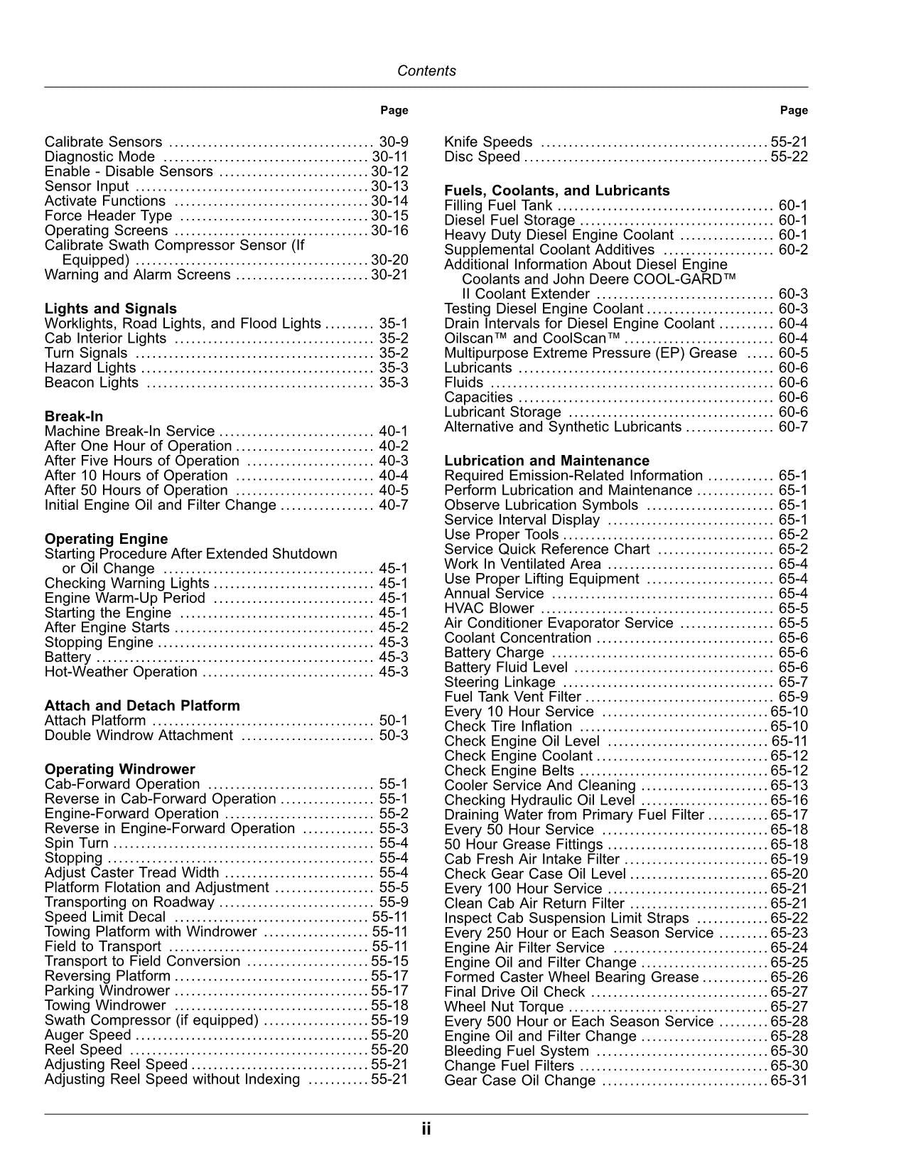 MANUAL DEL OPERADOR DE LA HILERADORA JOHN DEERE W150 N.° 1
