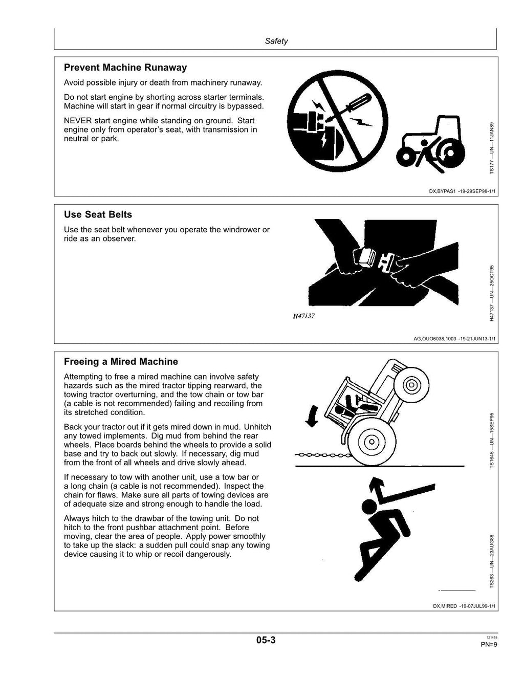MANUAL DEL OPERADOR DE LA HILERADORA JOHN DEERE W110 N.° 1