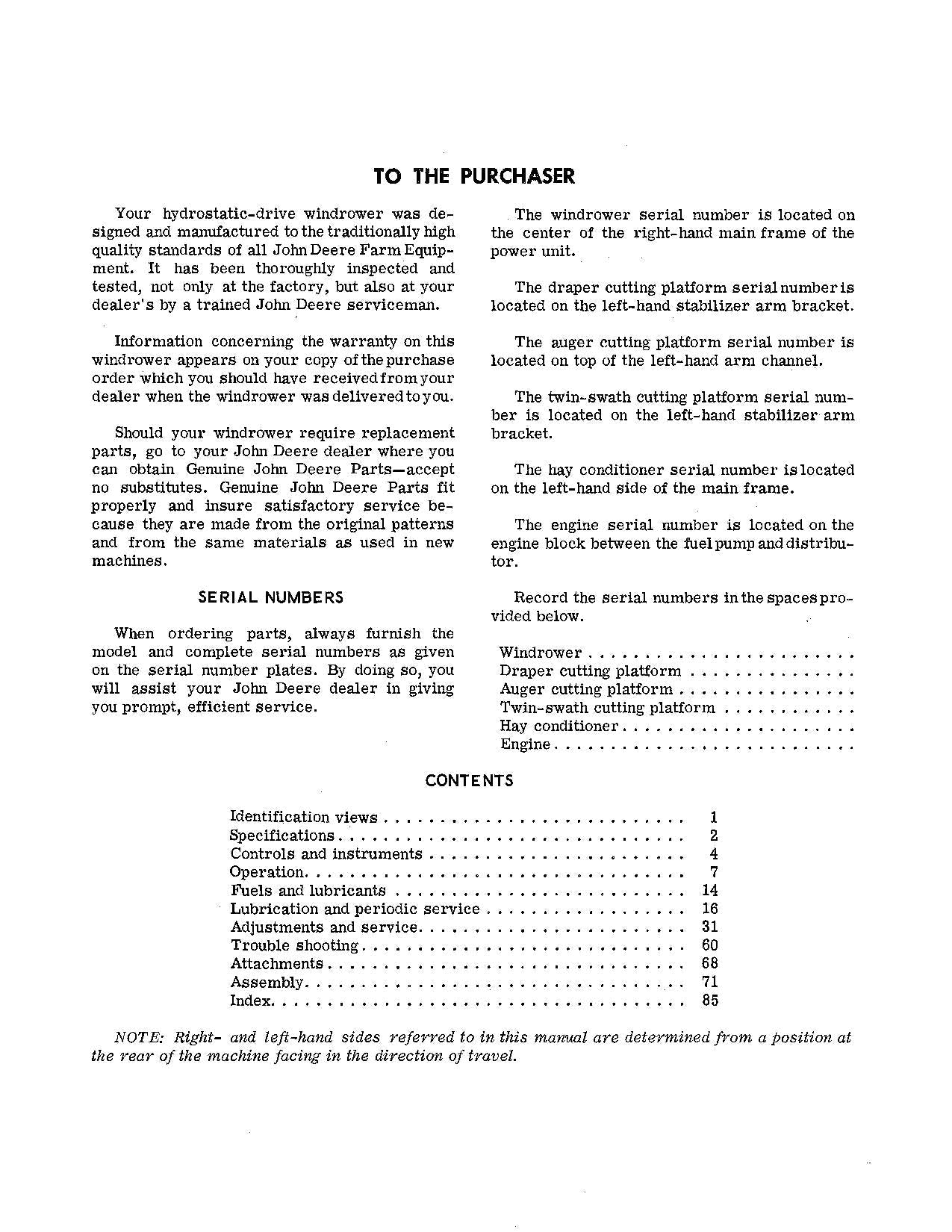 MANUAL DEL OPERADOR DE LA HILERADORA JOHN DEERE 880 N.° 2