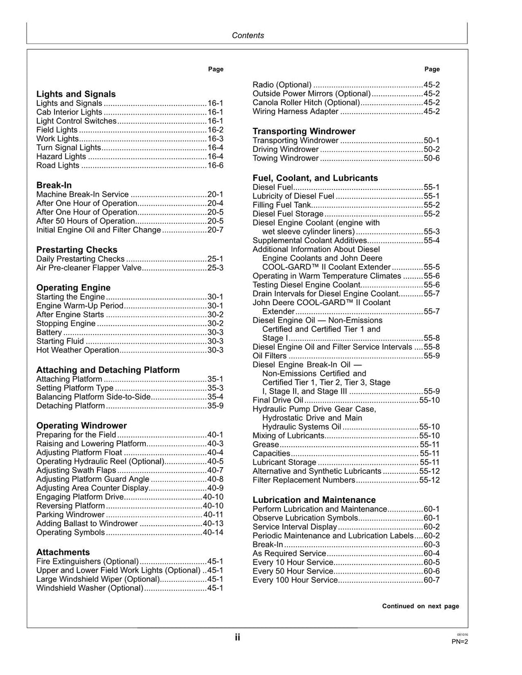 MANUAL DEL OPERADOR DE LA HILERADORA JOHN DEERE A400 N.° 3
