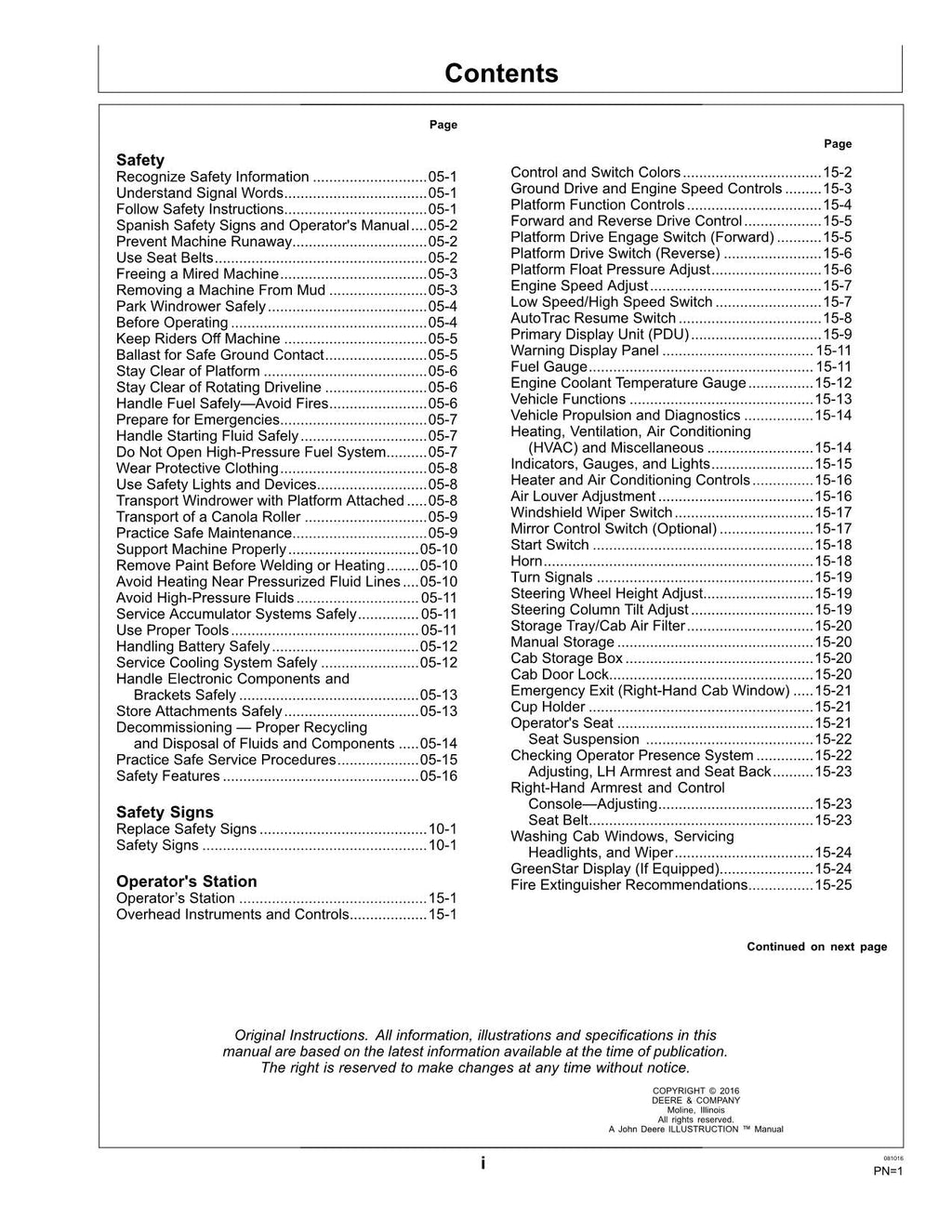 MANUAL DEL OPERADOR DE LA HILERADORA JOHN DEERE A400 N.° 3