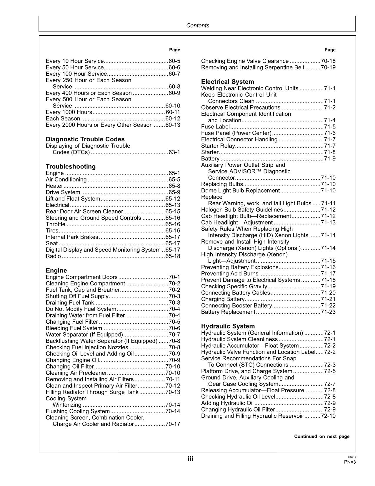 MANUAL DEL OPERADOR DE LA HILERADORA JOHN DEERE A400 N.° 4