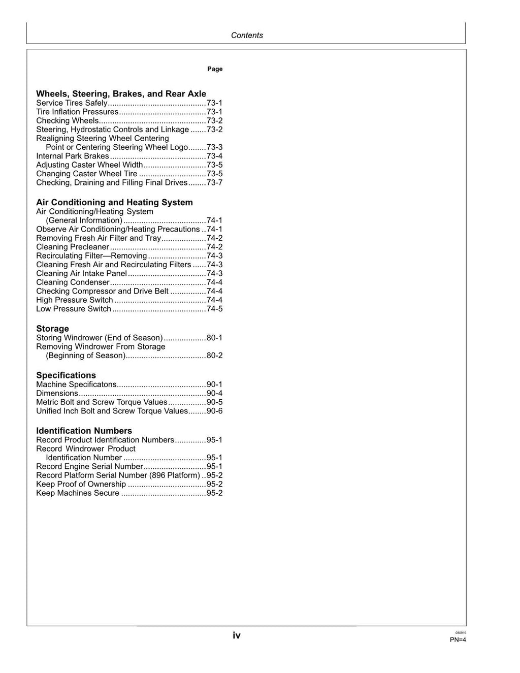 MANUAL DEL OPERADOR DE LA HILERADORA JOHN DEERE A400 N.° 4