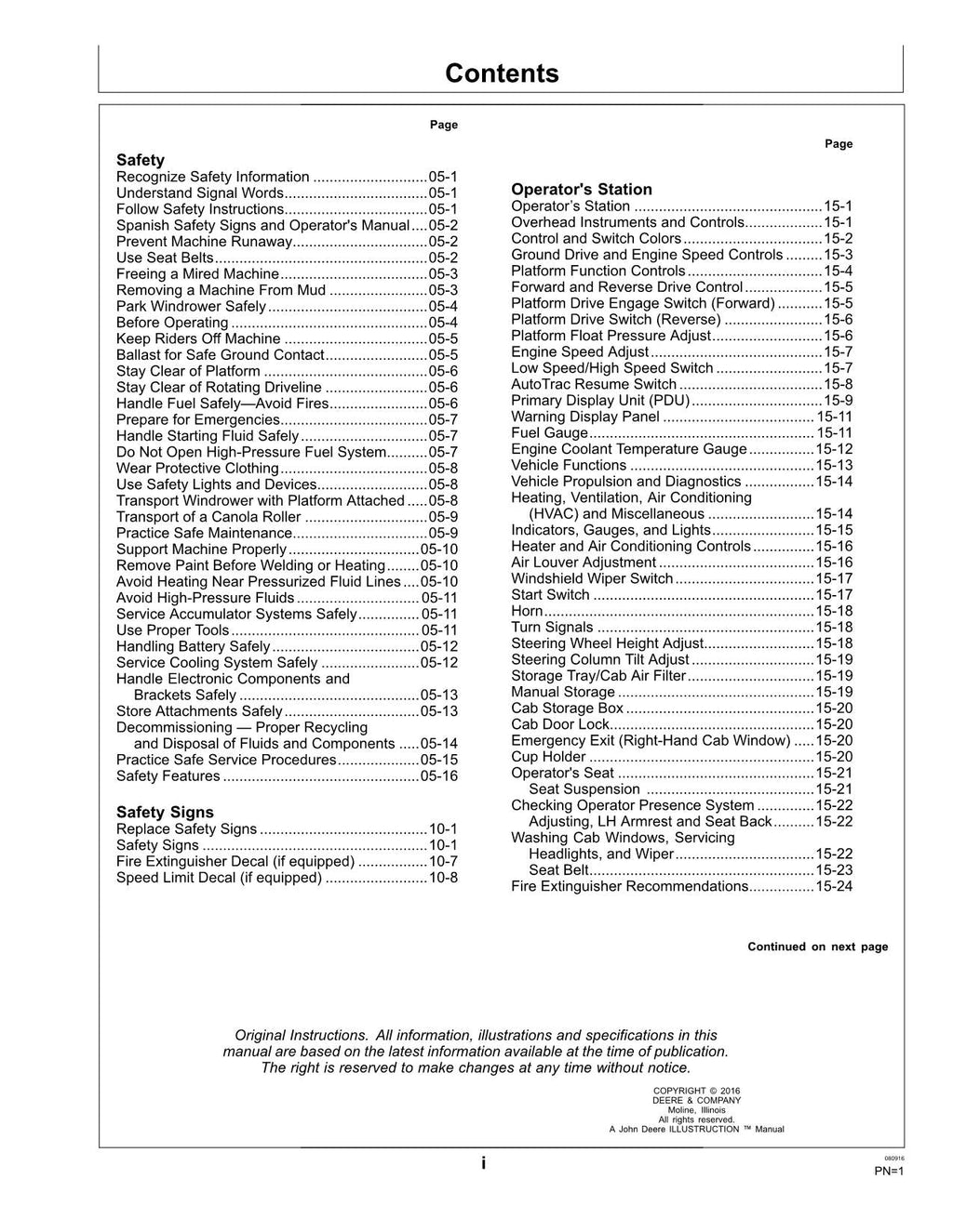 MANUAL DEL OPERADOR DE LA HILERADORA JOHN DEERE A400 N.° 4