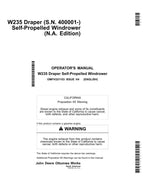 MANUAL DEL OPERADOR DE LA HILERADORA JOHN DEERE W235 N.° 2