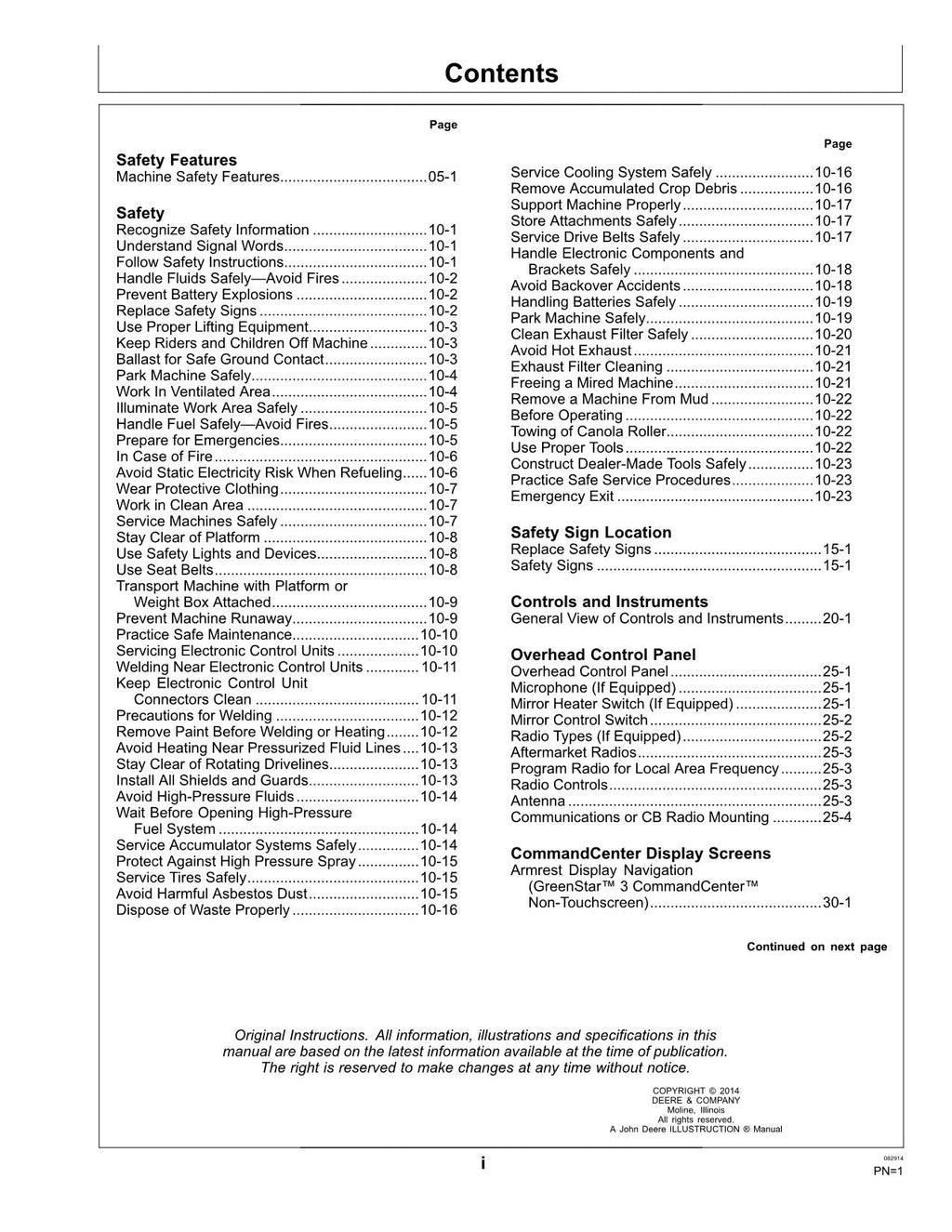 MANUAL DEL OPERADOR DE LA HILERADORA JOHN DEERE W235 N.° 2