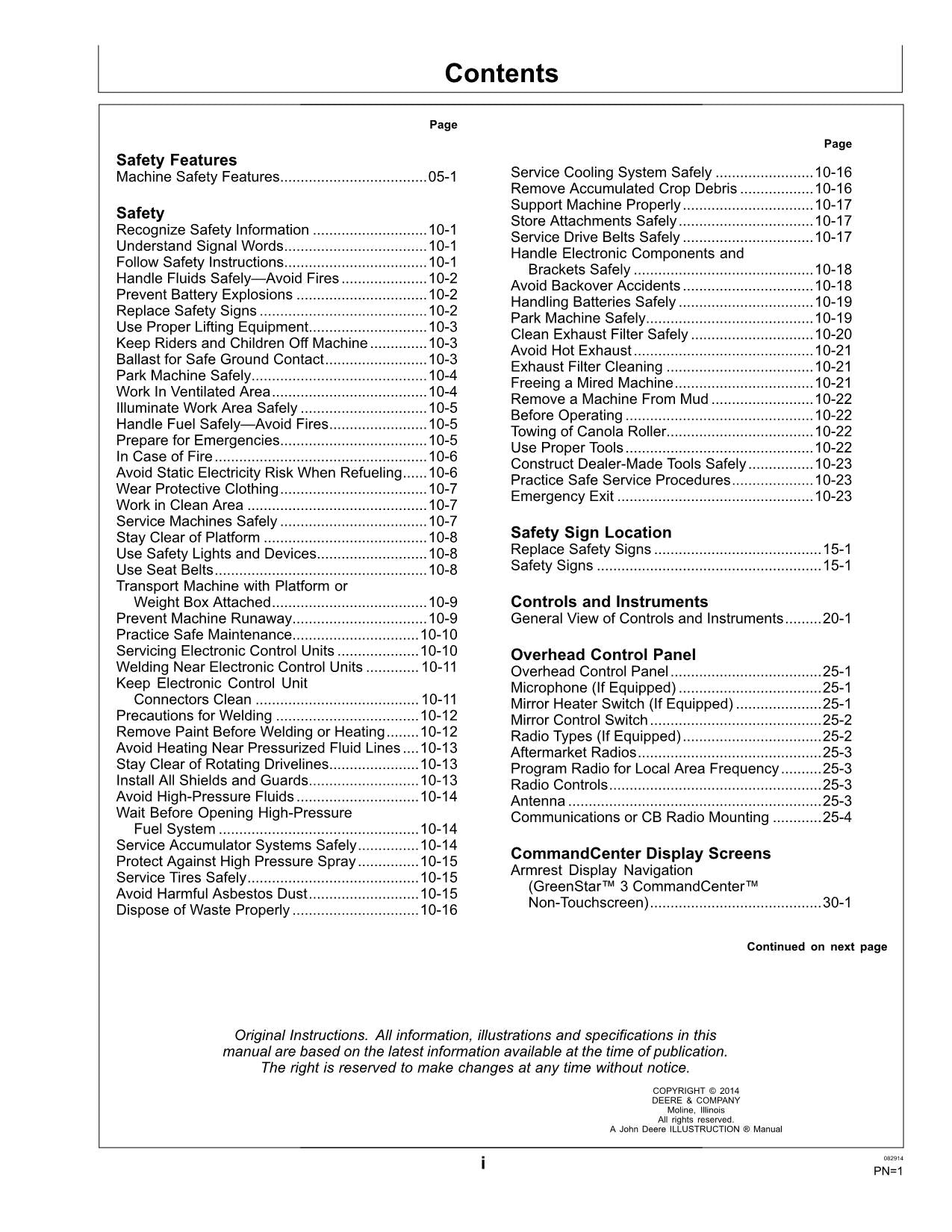 MANUAL DEL OPERADOR DE LA HILERADORA JOHN DEERE W235 N.° 2