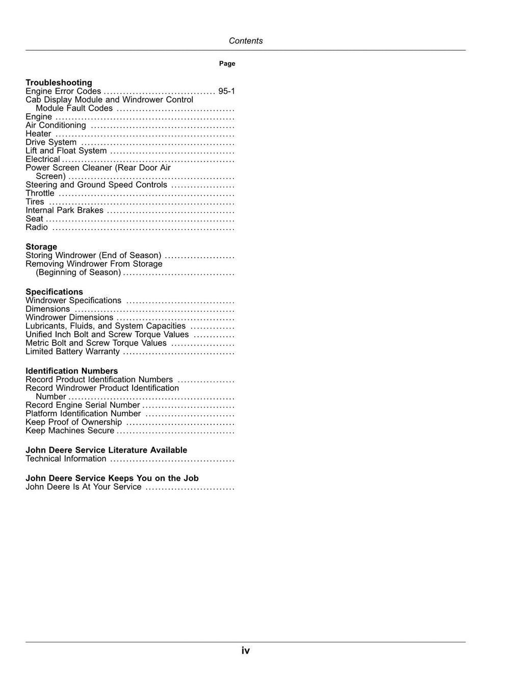 MANUAL DEL OPERADOR DE LA HILERADORA JOHN DEERE W155 N.° 1