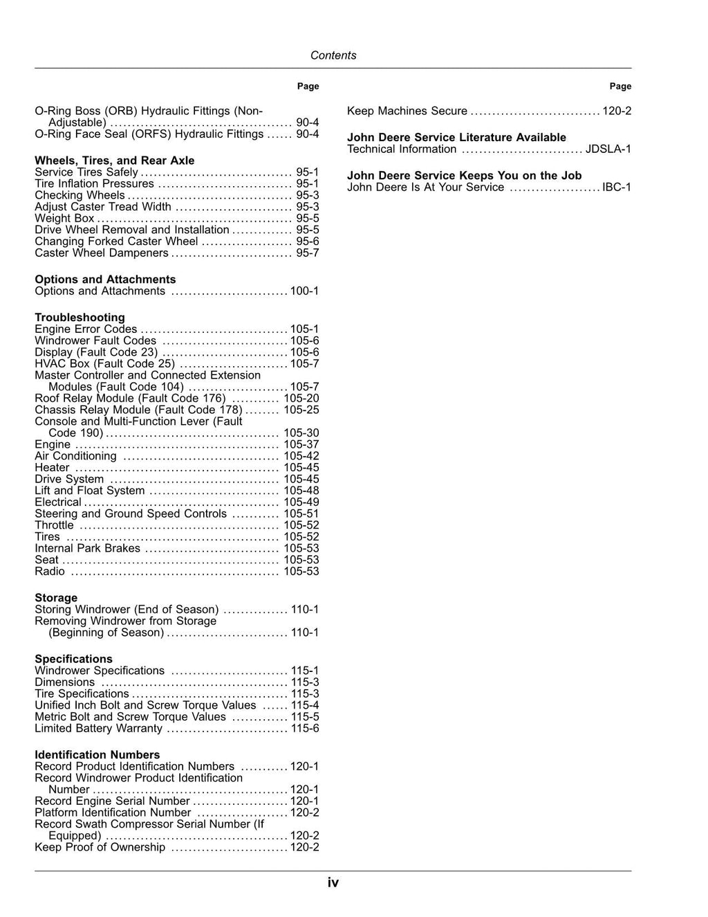 MANUAL DEL OPERADOR DE LA HILERADORA JOHN DEERE W170 N.° 1