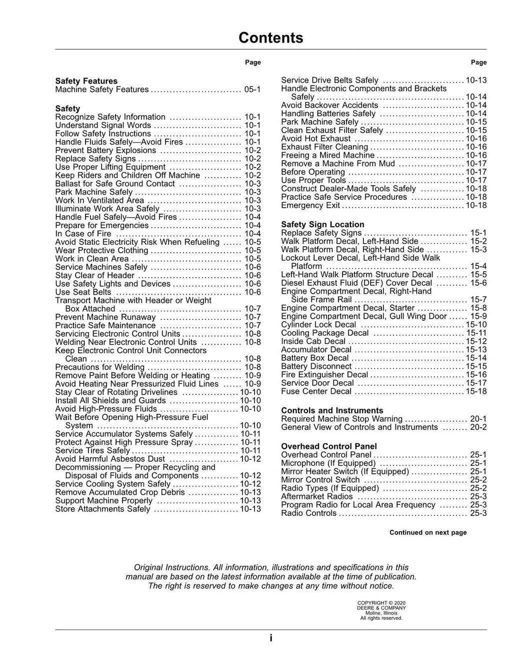 MANUAL DEL OPERADOR DE LA HILERADORA JOHN DEERE W260 N.° 2