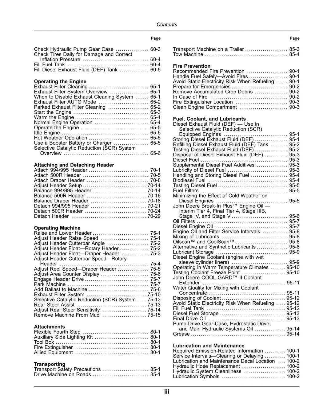 MANUAL DEL OPERADOR DE LA HILERADORA JOHN DEERE W260 N.° 2