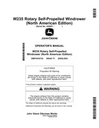 MANUAL DEL OPERADOR DE LA HILERADORA JOHN DEERE W235 N.° 3
