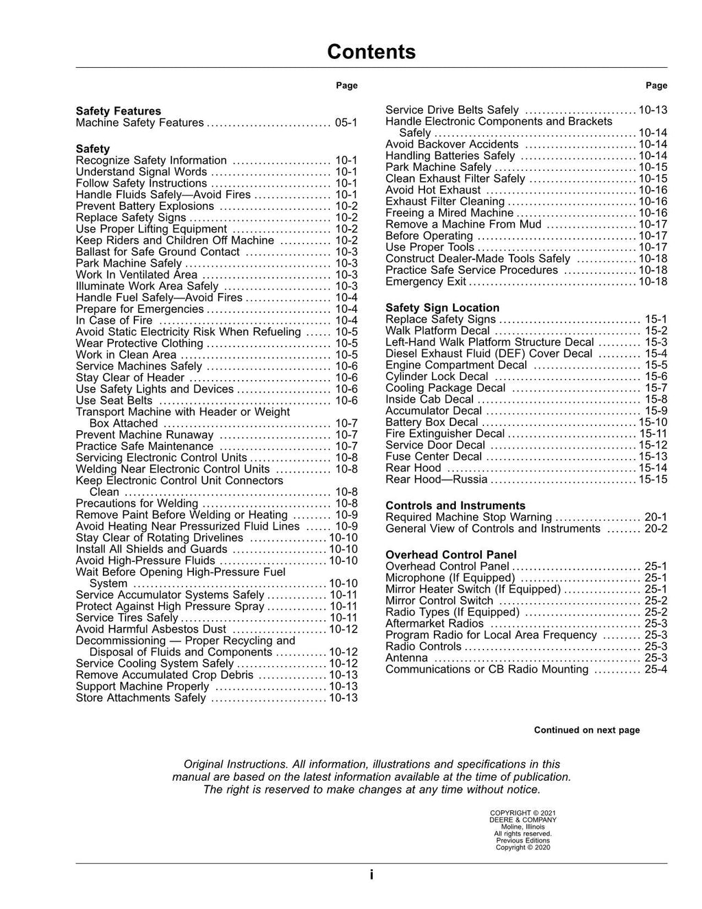 MANUAL DEL OPERADOR DE LA HILERADORA JOHN DEERE W235 N.° 4