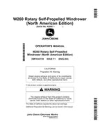 MANUAL DEL OPERADOR DE LA HILERADORA JOHN DEERE W260 N.° 3