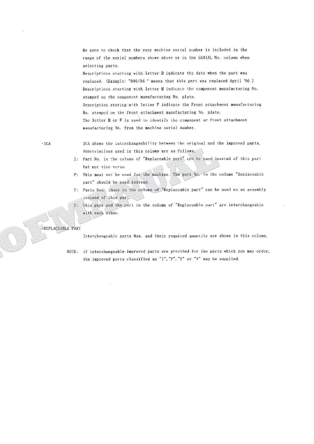 HITACHI EX135UR Excavator Parts Catalog Manual SN 001001-
