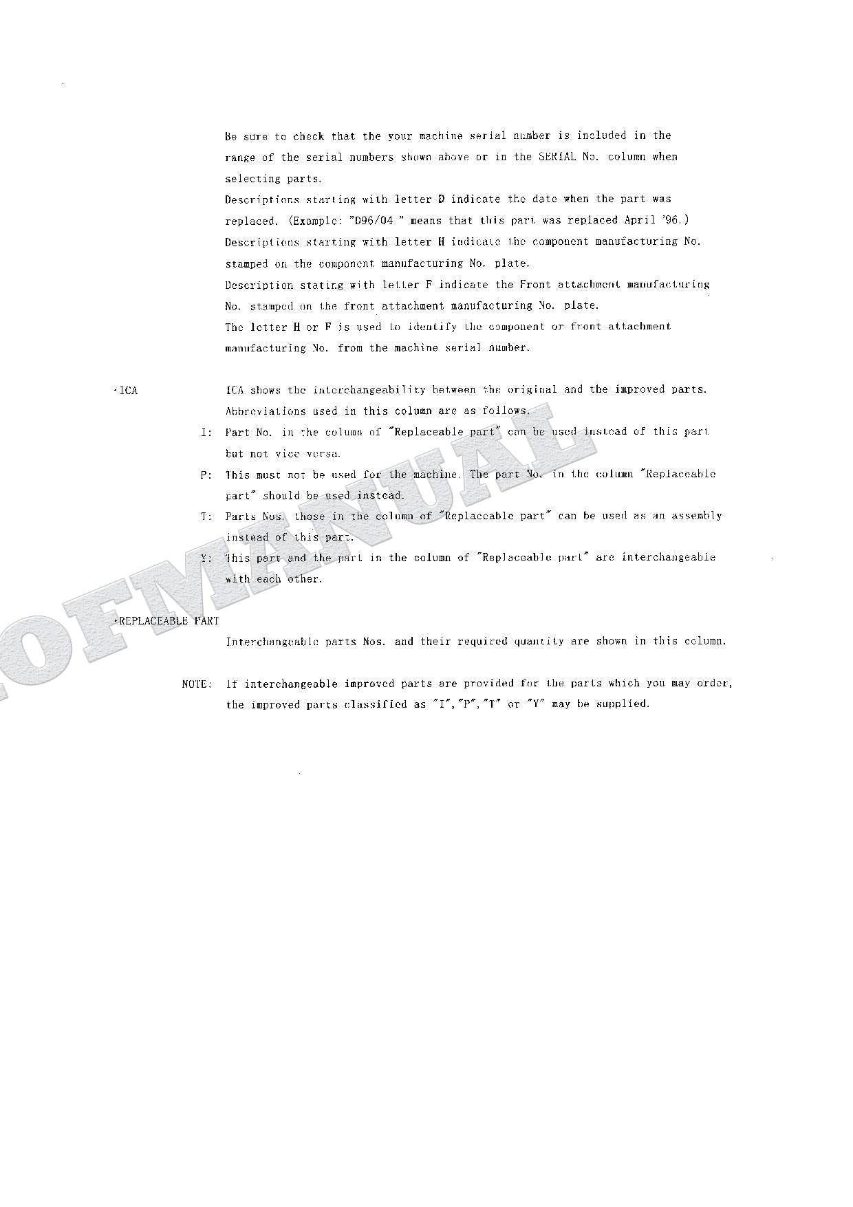 HITACHI EX135UR Excavator Parts Catalog Manual SN 001001-