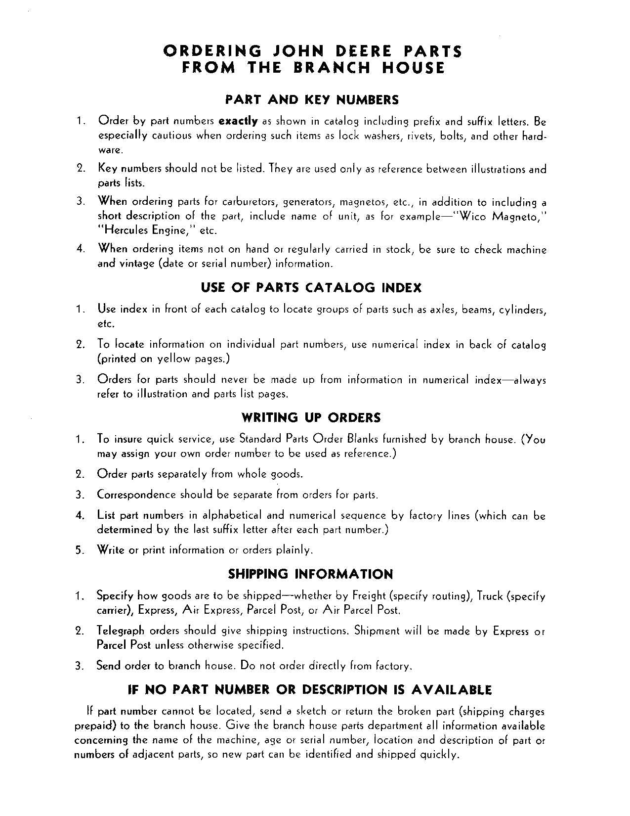 MANUAL DEL CATÁLOGO DE PIEZAS DE LA HILERADORA DE 9 PIES JOHN DEERE