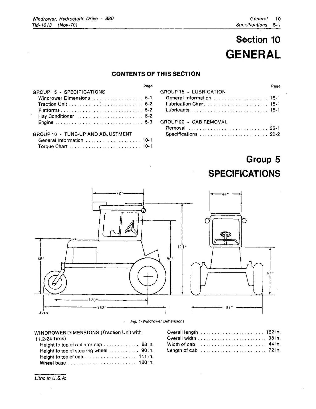 MANUAL TÉCNICO DE REPARACIÓN Y SERVICIO DE LA HILERA JOHN DEERE 880 TM1013