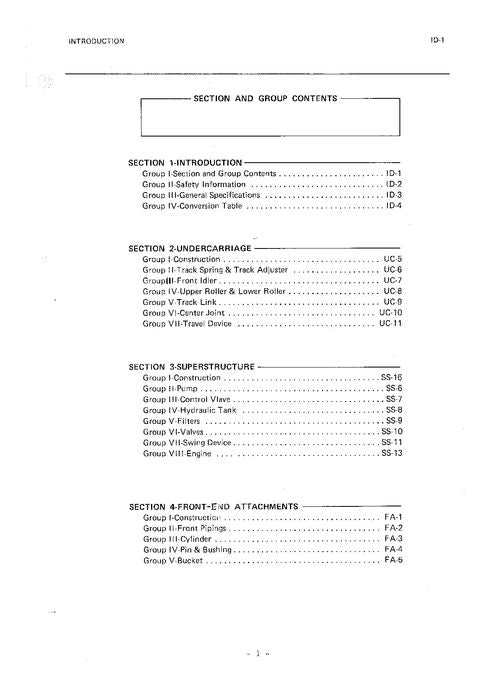 HITACHI UH053 EXCAVATOR SERVICE MANUAL
