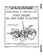 MANUAL DEL CATÁLOGO DE PIEZAS DE LA SEMBRADORA JOHN DEERE 999F