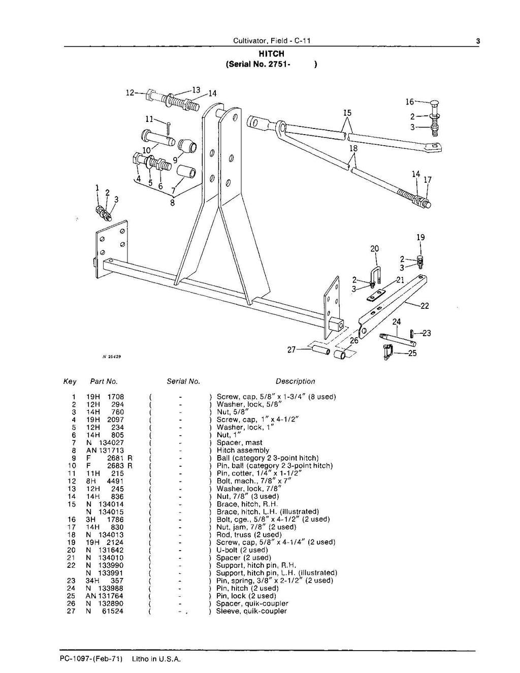 MANUAL DEL CATÁLOGO DE PIEZAS DE LA SEMBRADORA JOHN DEERE C-11