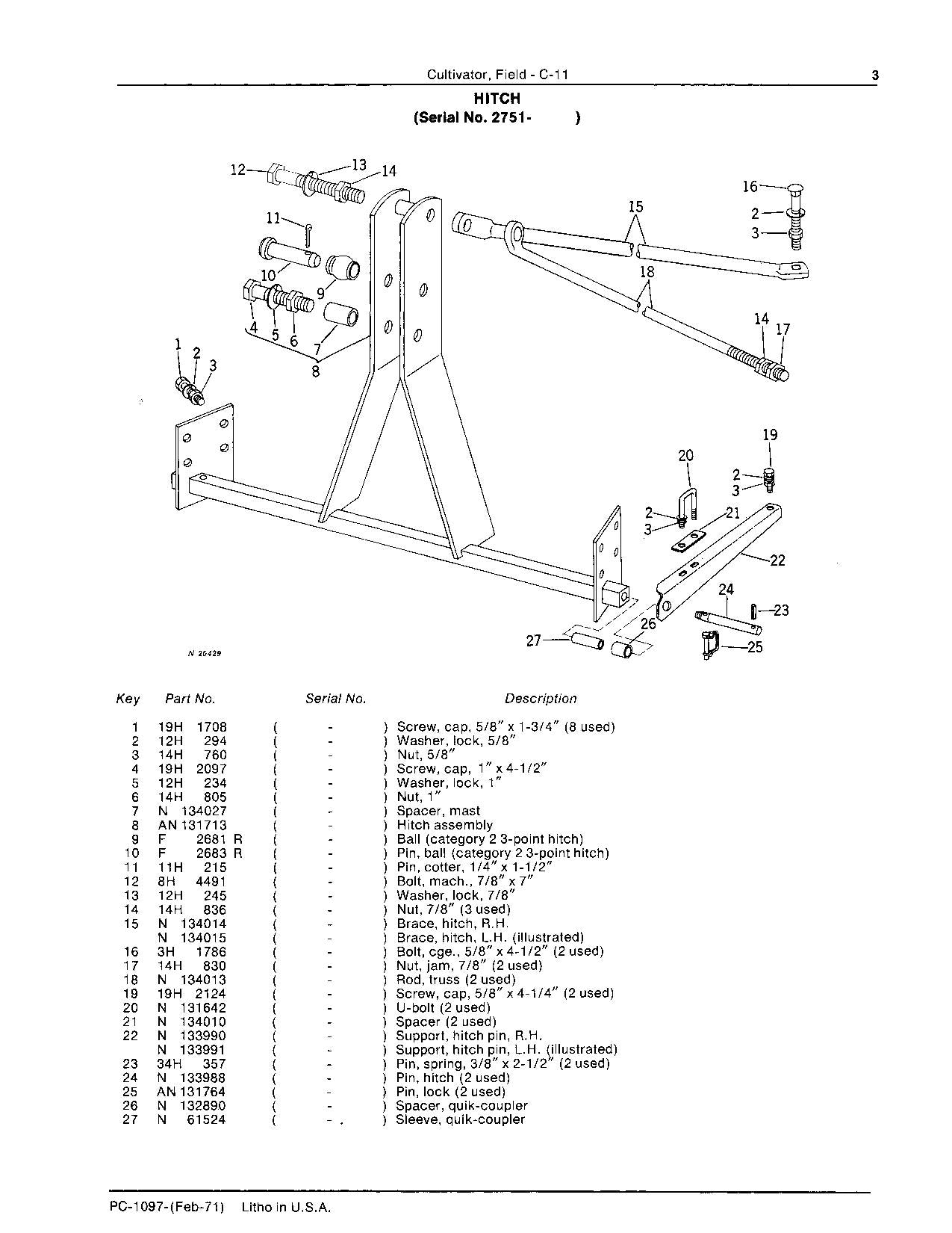 MANUAL DEL CATÁLOGO DE PIEZAS DE LA SEMBRADORA JOHN DEERE C-11