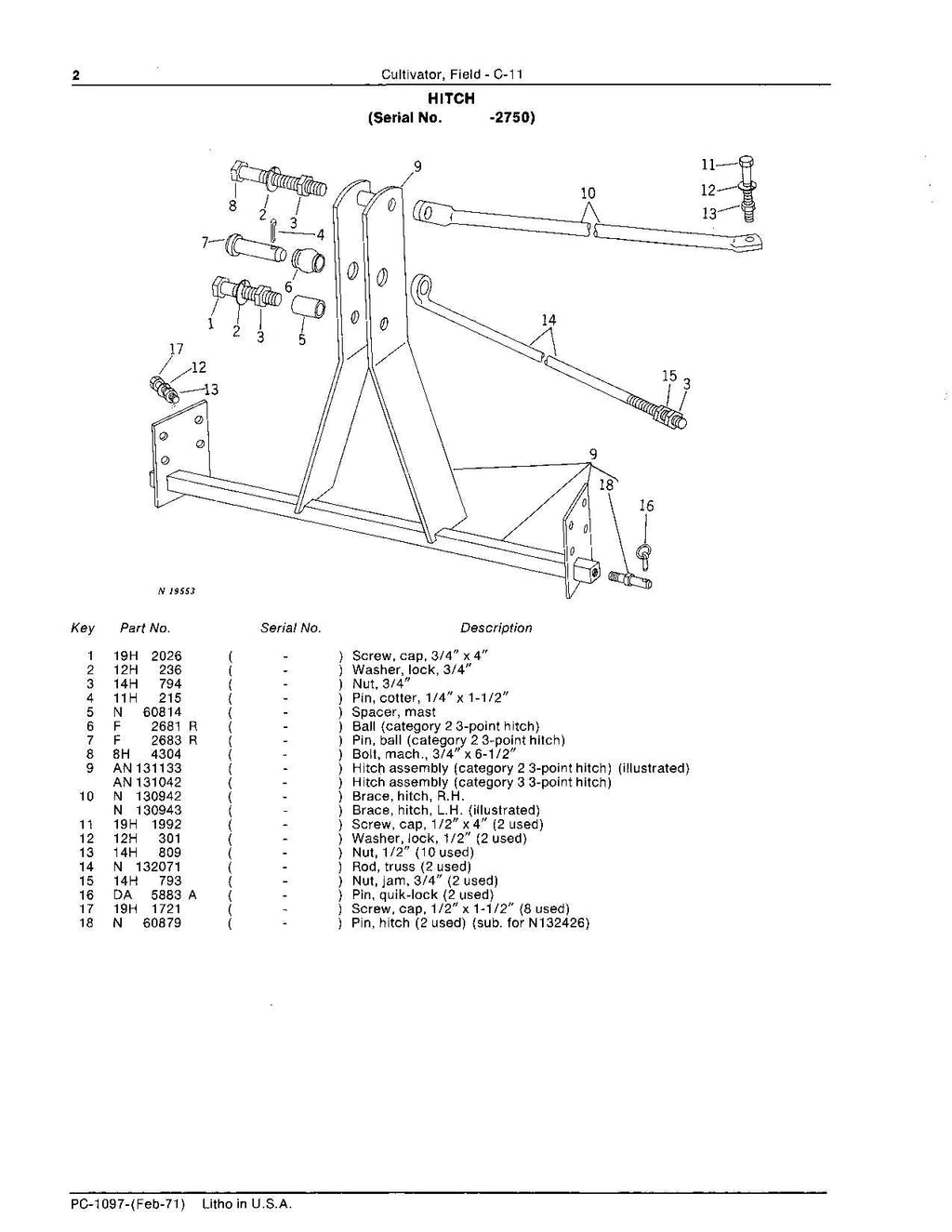 MANUAL DEL CATÁLOGO DE PIEZAS DE LA SEMBRADORA JOHN DEERE C-11