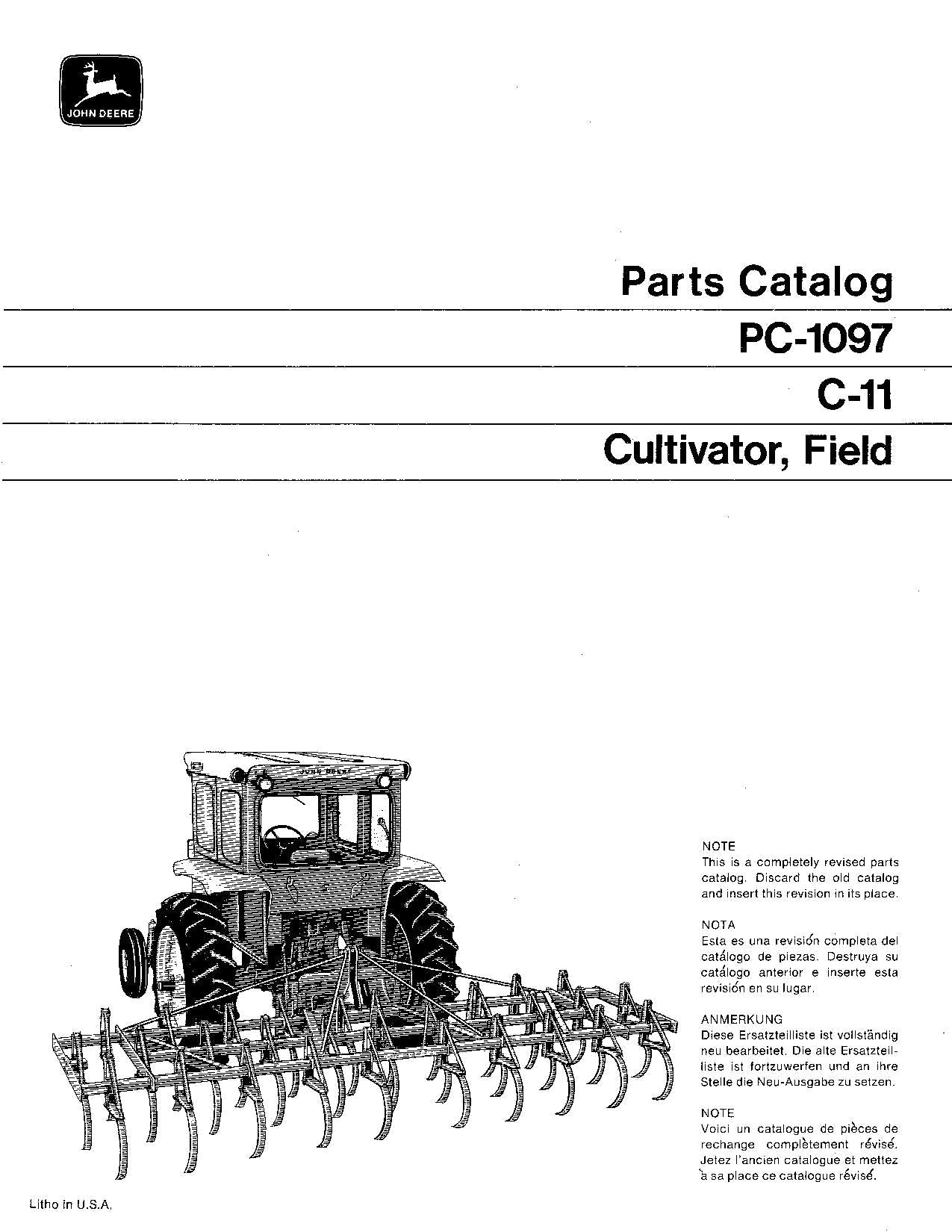 MANUAL DEL CATÁLOGO DE PIEZAS DE LA SEMBRADORA JOHN DEERE C-11