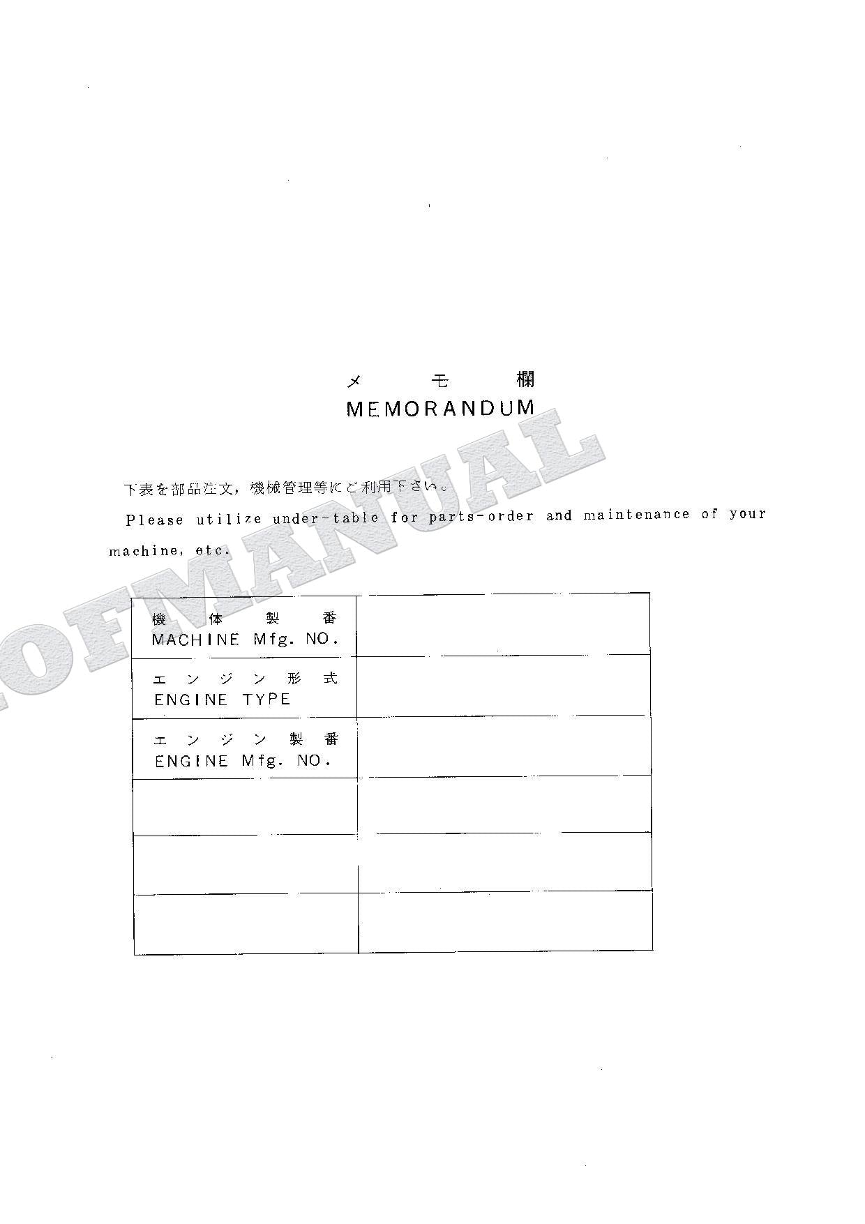 HITACHI EX90 Excavator Parts Catalog Manual