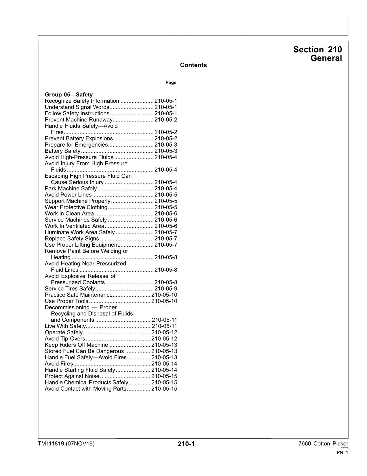 MANUAL TÉCNICO DE SERVICIO Y DIAGNÓSTICO DE LA RECOLECTORA DE ALGODÓN JONH DEERE 7660 TM111819