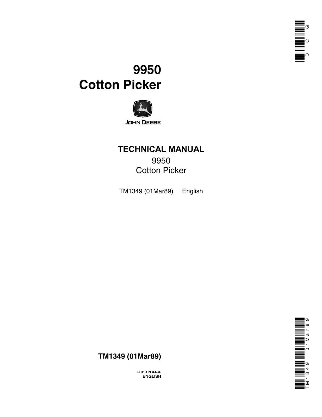 MANUAL TÉCNICO DE REPARACIÓN Y SERVICIO DE LA RECOLECTORA DE ALGODÓN JONH DEERE 9950 TM1349