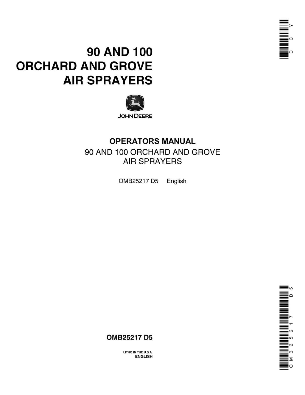 MANUAL DEL OPERADOR DEL PULVERIZADOR JOHN DEERE 90 100