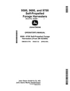 JOHN DEERE 9700 9500 9600 HARVESTER OPERATORS MANUAL