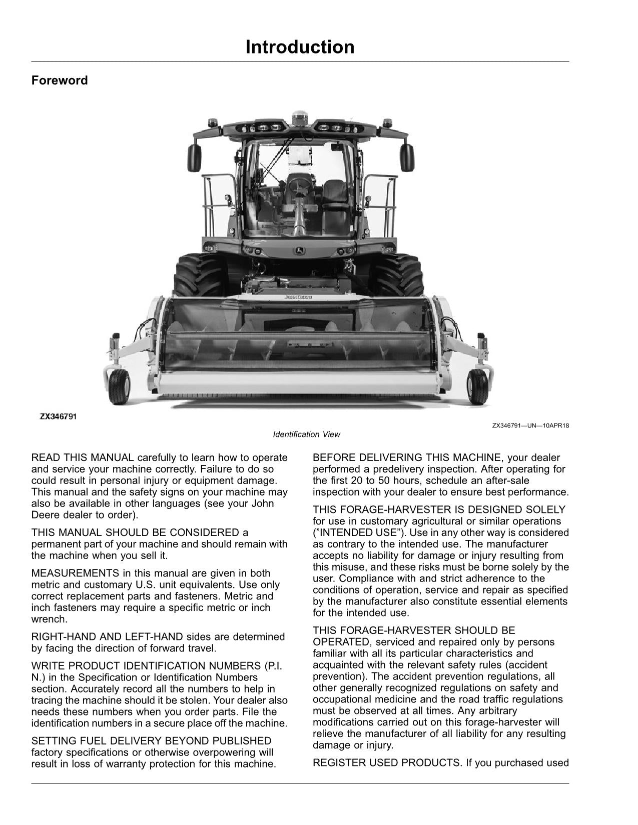 JOHN DEERE 9500 9600 9700 MANUAL DEL OPERADOR DE LA COSECHADORA N.° 3