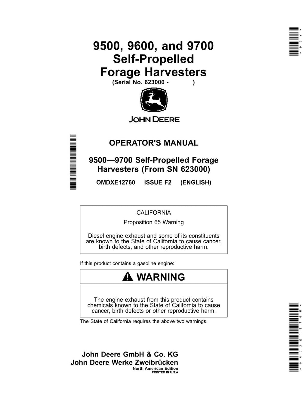 JOHN DEERE 9500 9600 9700 MANUAL DEL OPERADOR DE LA COSECHADORA N.° 3