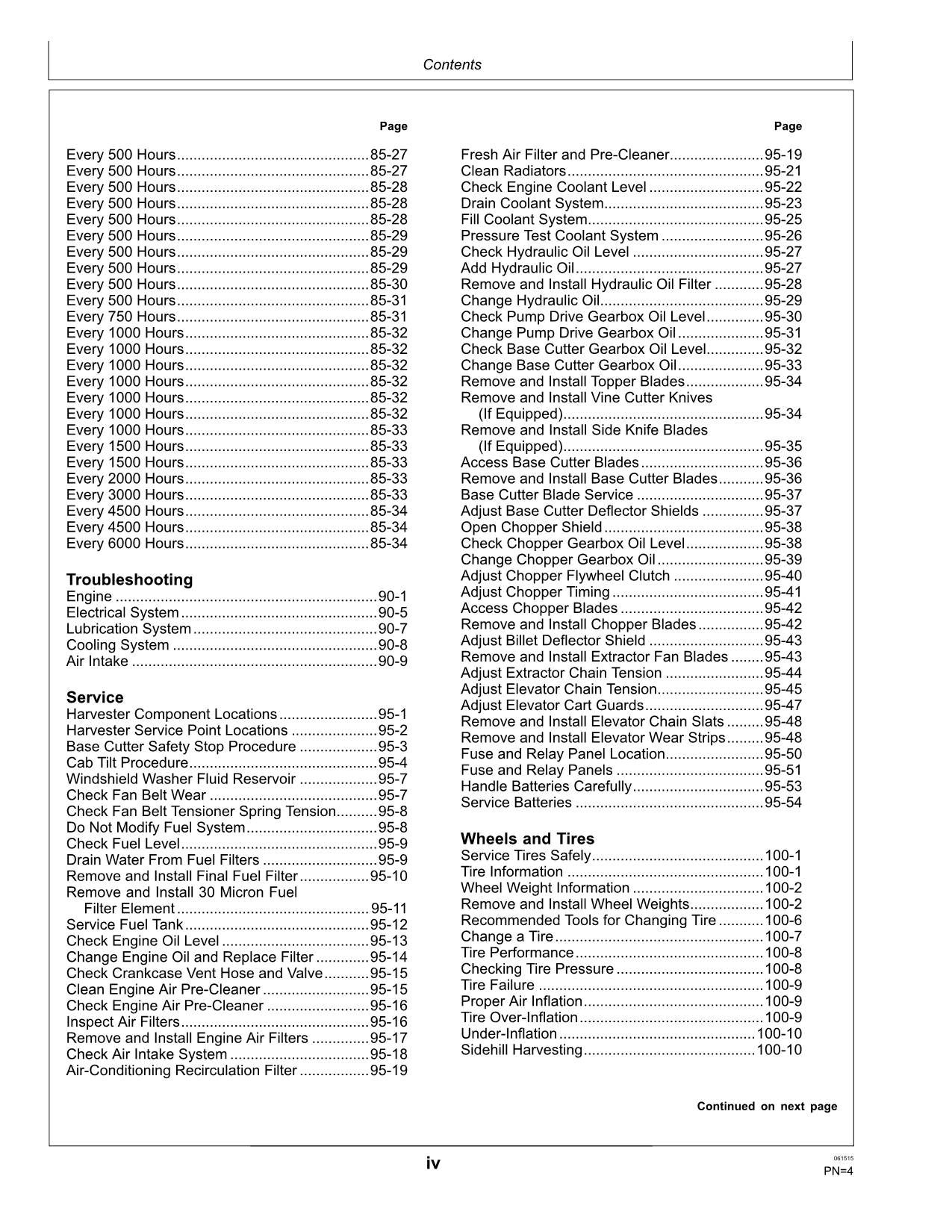 MANUAL DEL OPERADOR DE LA COSECHADORA JOHN DEERE CH330 N.° 1