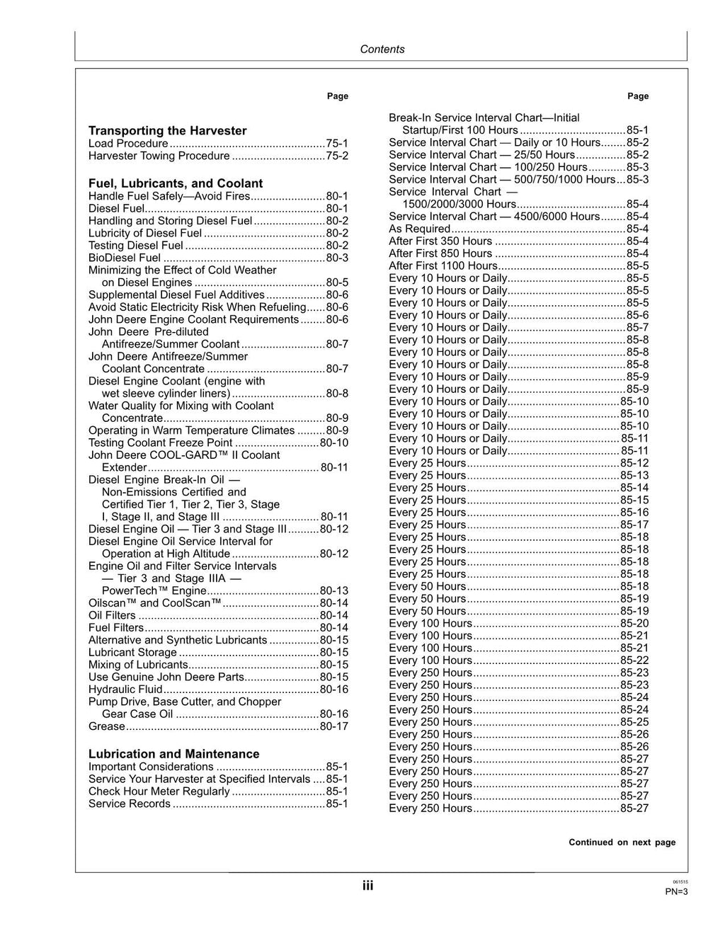 MANUAL DEL OPERADOR DE LA COSECHADORA JOHN DEERE CH330 N.° 1